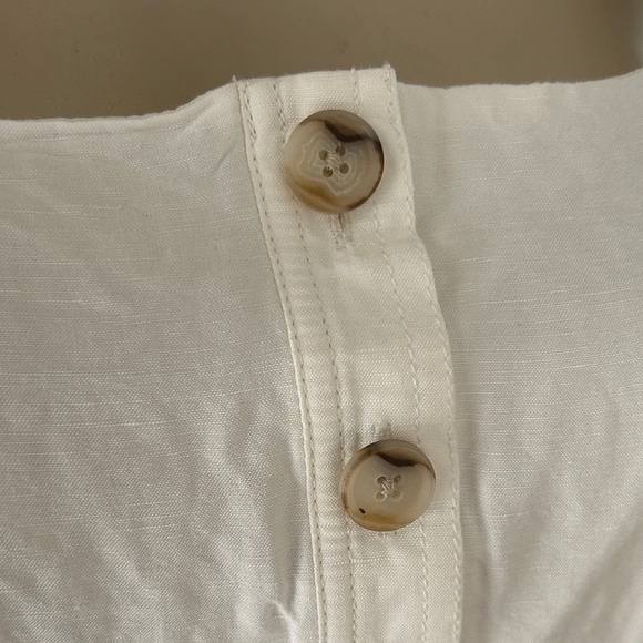 Banana Republic White Midi linen Dress with Button Detail petite 8 - Picture 6 of 11